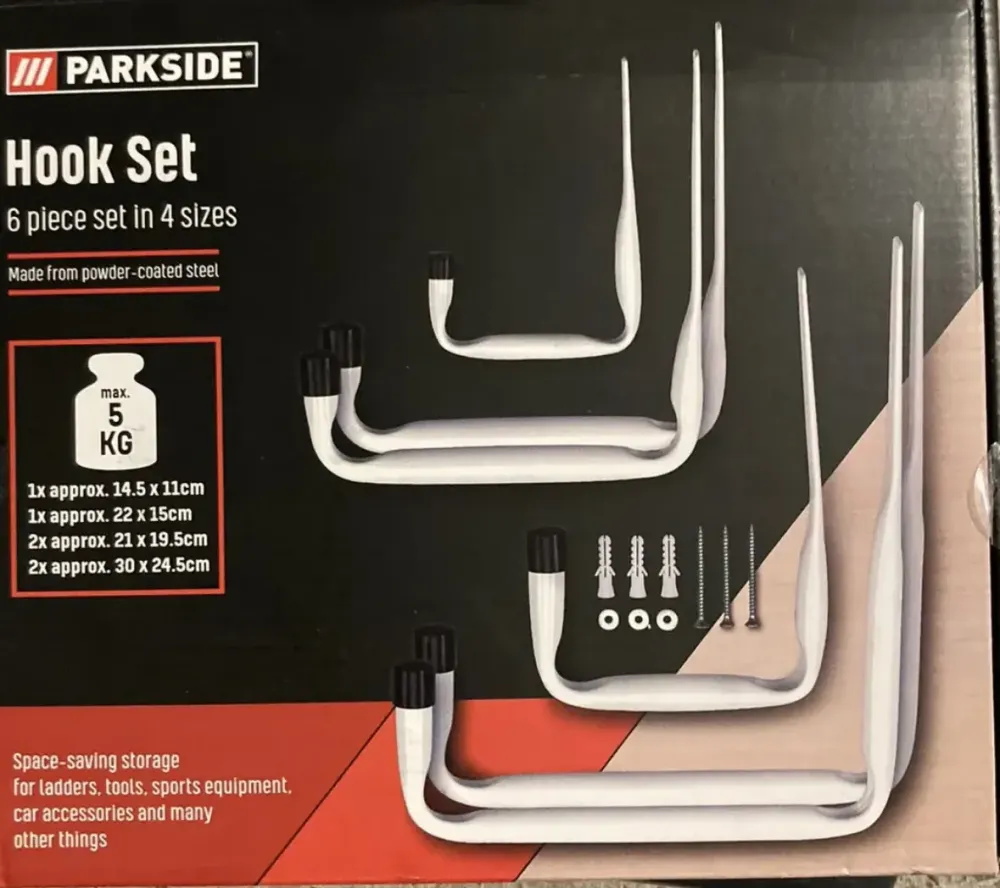 Набір гачків 6 шт. для гаража Parkside Powerfix Profi HG 05092 Полтава - фото 1