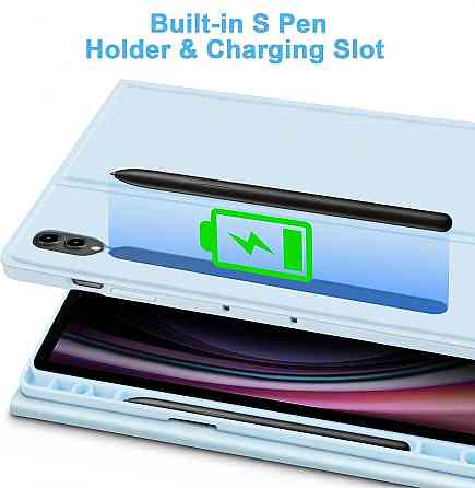 Протиударний чохол-книжка з клавіатурою на Samsung Galaxy Tab S7 FE+/S7+/S8+ 12.4" Дніпро