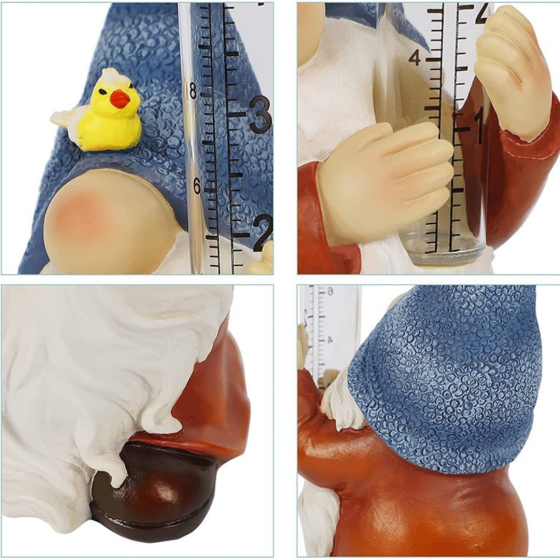 Садова фігурка Гном дощомір 20.3 х 9.4 см Полістоун Одеса