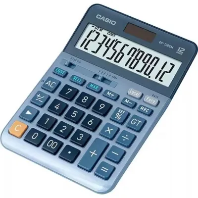 Калькулятор Casio DF-120EM-W-EP, голубой (CALC-CAS-DF-120EM-W) Винница