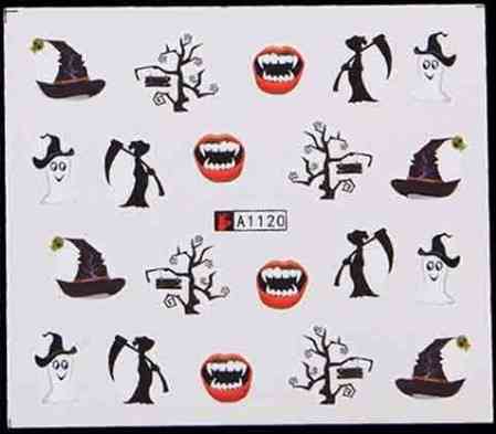 Слайдеры для ногтей Хэллоуин 5 на 6 см разноцветный Киев