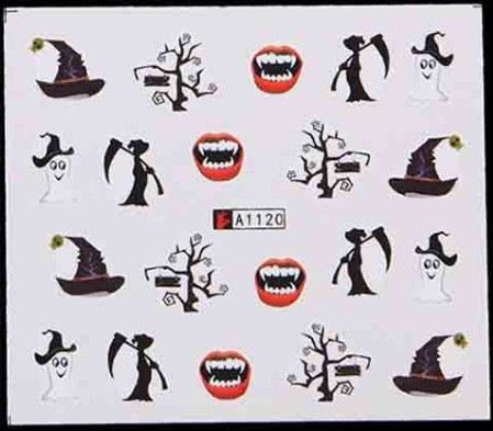 Слайдеры для ногтей Хэллоуин 5 на 6 см разноцветный Киев - изображение 1