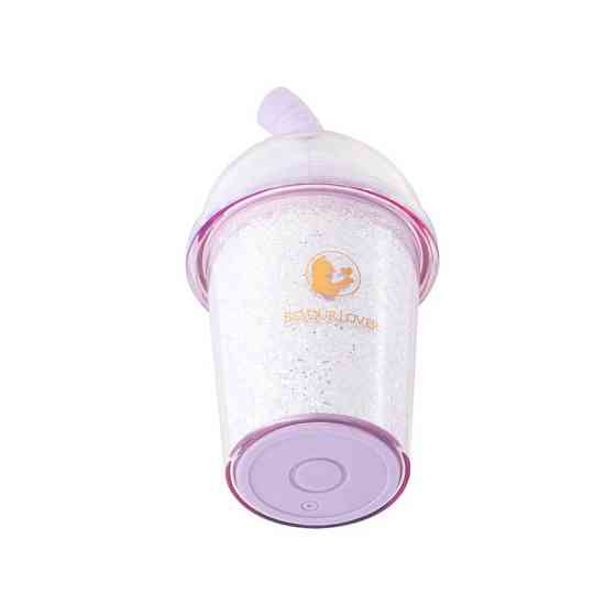 Вакуумний стимулятор у формі стаканчика з трубочкою BeYourLover Joy Cup сяючий бузковий, 9.1 см х 4.6 см Sex Aura Київ