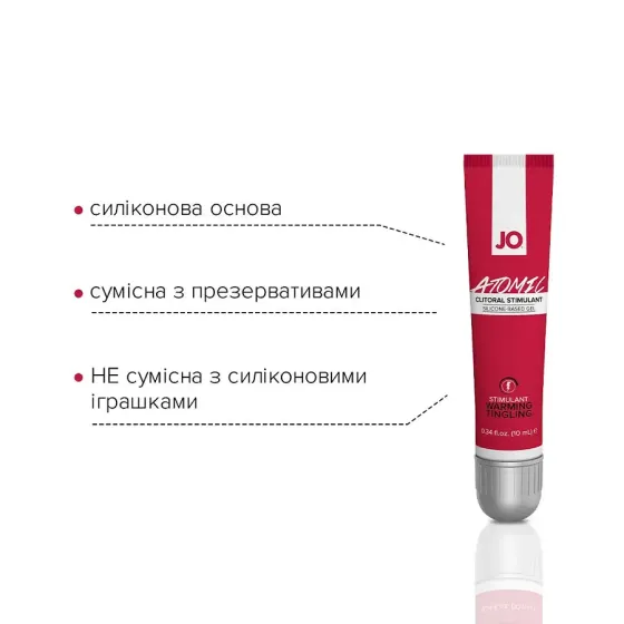 Збудливий гель для клітора System JO ATOMIC WARMING (10 мл), розігрівальний Львів