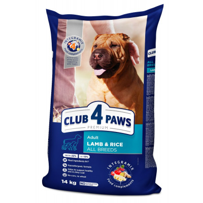 Сухой корм для собак Club 4 Paws Премиум. Ягненок и рис 14 кг (4820083909573) Винница - изображение 1