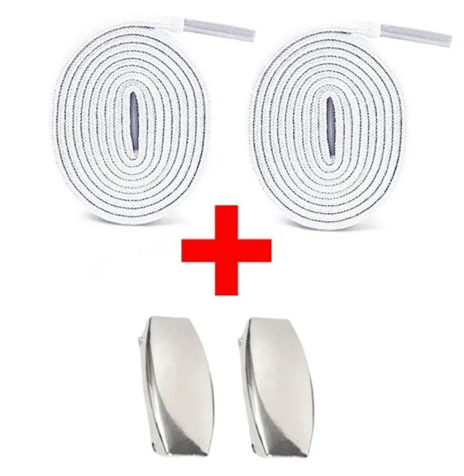 Шнурки еластичні без зав'язок з цільною застібкою Білий Смела - изображение 1