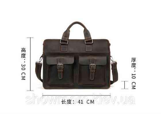 Мужская кожаная сумка портфель Wild Leather (262) черная Киев