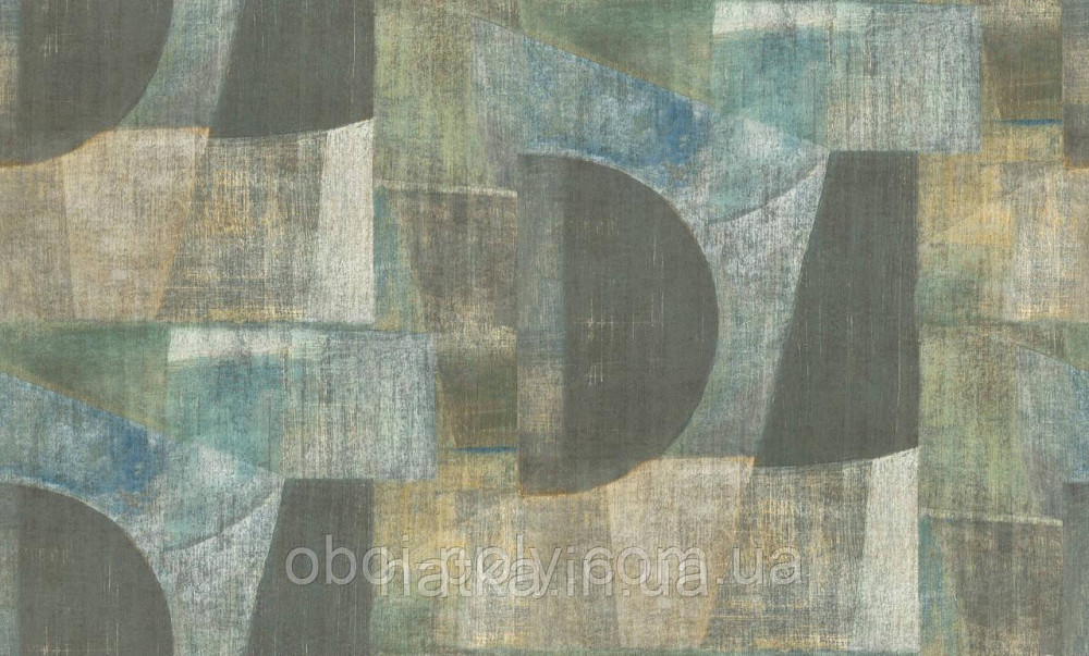 Шпалери метрові вінілові на флізеліні Rasch Clas геометрія абстрактні фігури бірюзові блакитні сірі Київ - фото 1