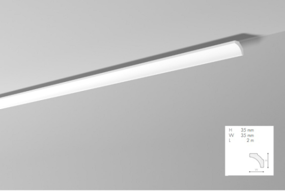 Карниз(плинтус) потолочный гладкий  NMC, B 2  , лепной декор из пенопласта Днепр