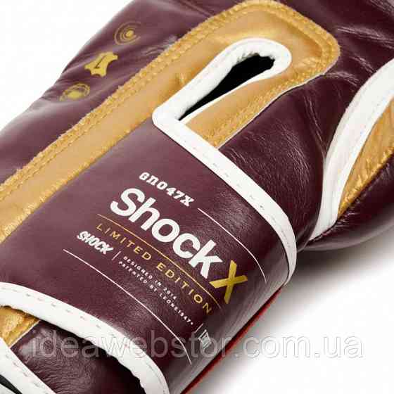 Боксерские перчатки Leone Shock X Bord из натуральной кожи для бокса и тренировок 10 ун. Киев