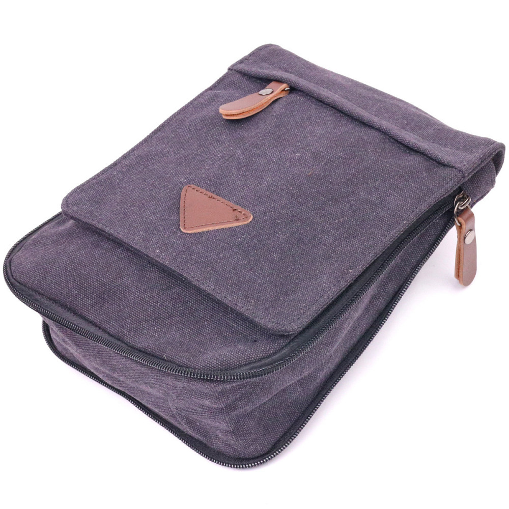 Вертикальная мужская сумка текстильная 21265 Vintage Черная Киев - изображение 7