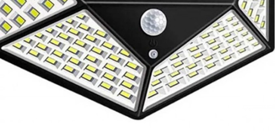 Вуличний настінний світильник із датчиком руху 100LED/CL-100 кут кут акумулятор 600мАг 3 режими 7317 Київ