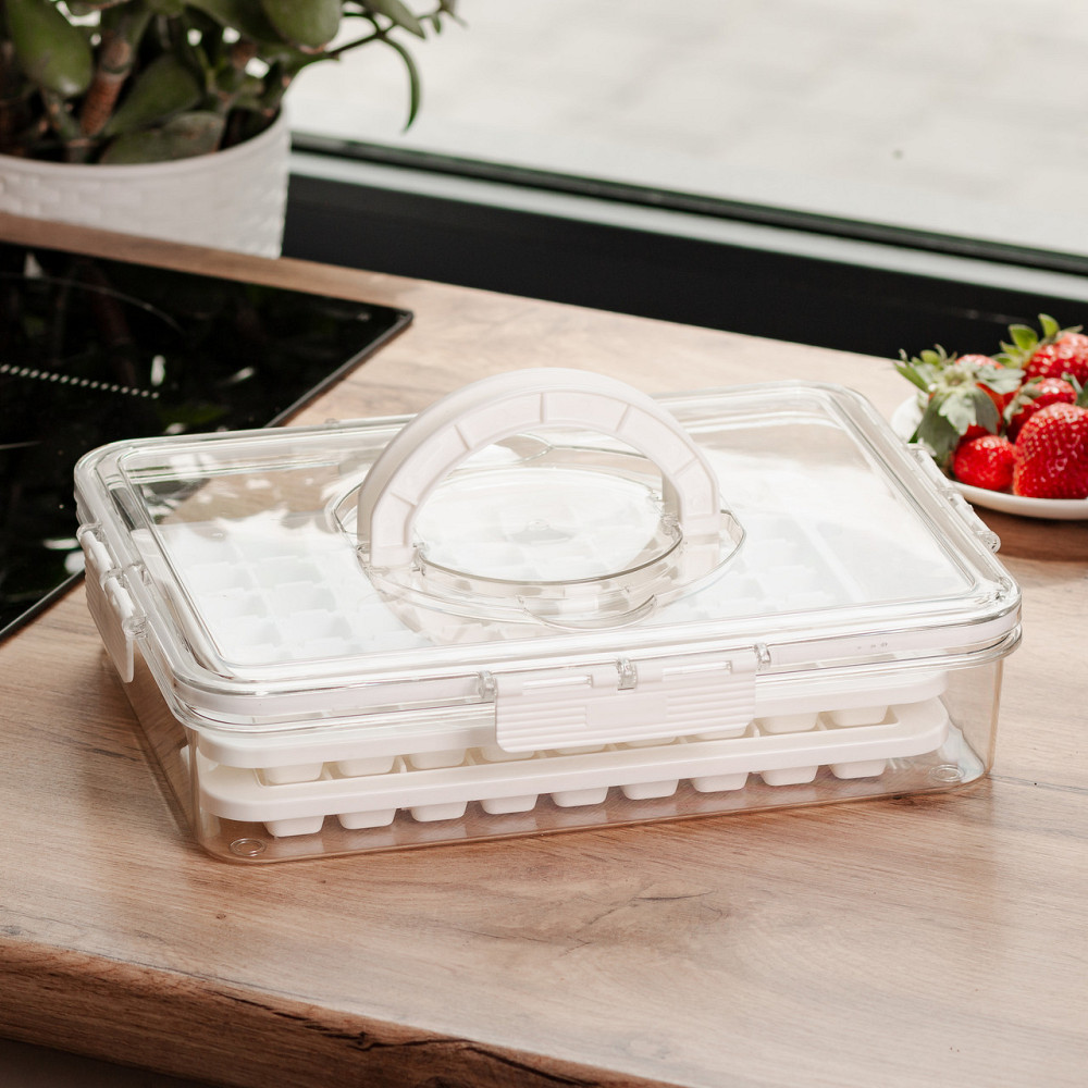 Контейнер для заморозки льда 126 отсеков 30.5х24х7 см Бежевый HP-27-8 Киев - изображение 2