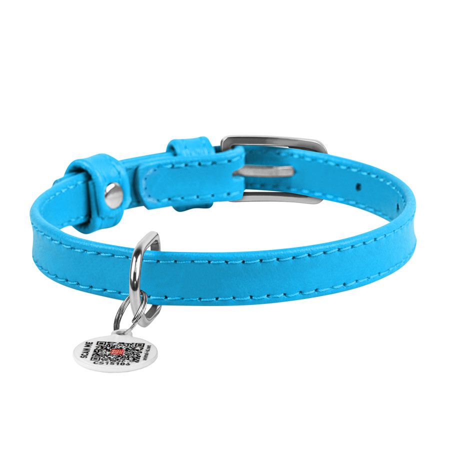 Нашийник для собак шкіряний WAUDOG Glamour з QR паспортом, без прикрас, S, Ш 15 мм, Дов 27-36 с Коломыя - изображение 2