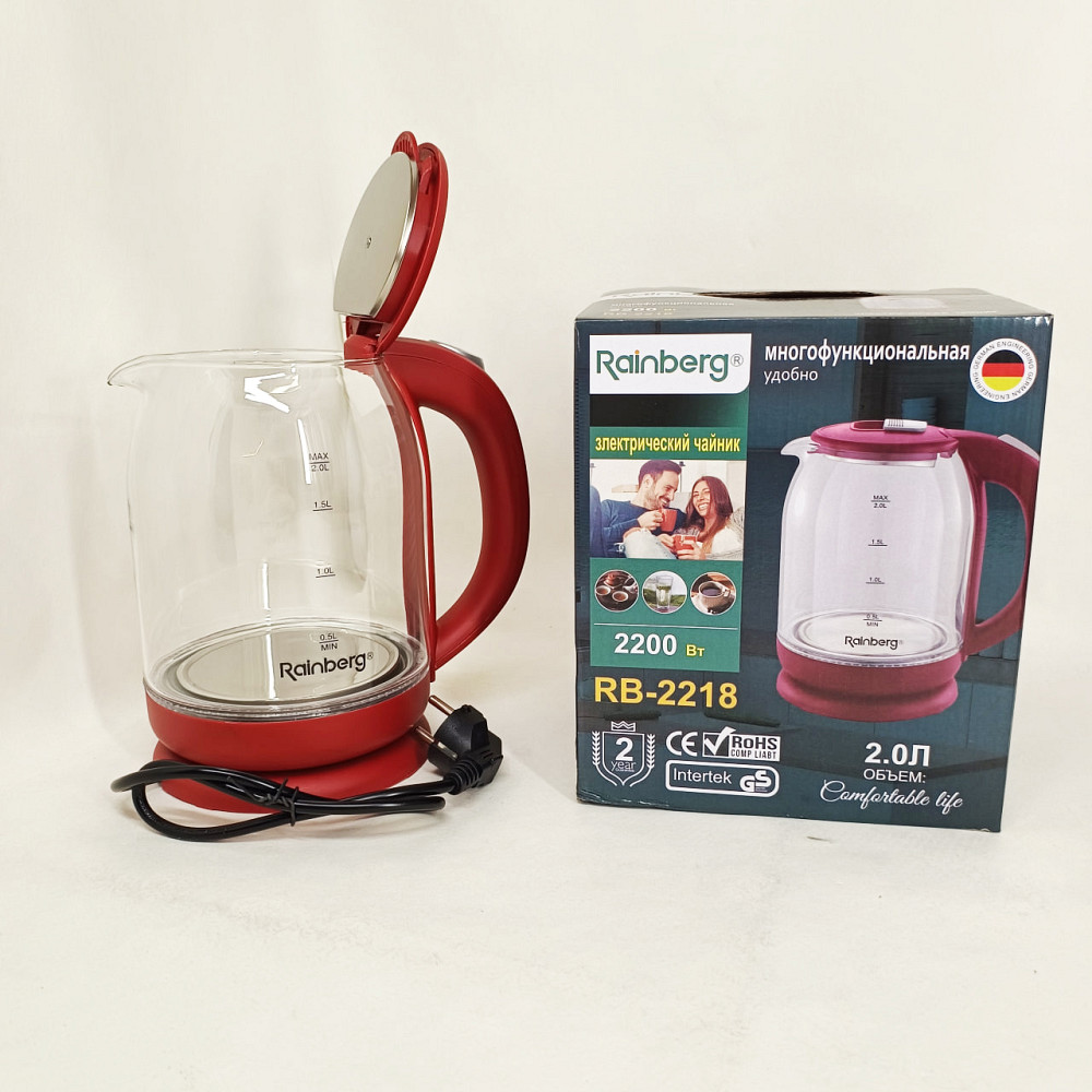Мощный электрочайник электрический Rainberg RB-2218 3200 Вт 2л, Мощный электрический чайник для дома SZ-75 Львов - изображение 6