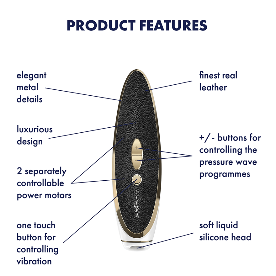Люксовый вакуумный стимулятор Luxury Haute Couture Black Satisfyer (Германия) Sex Aura Киев - изображение 2