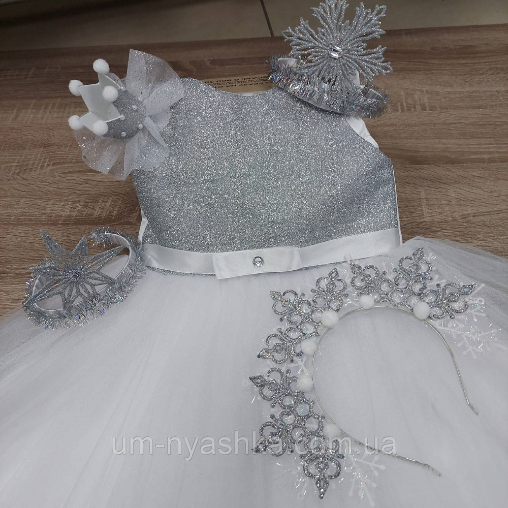 Детское нарядное платье Снежинка с блестками Кривой Рог - изображение 3