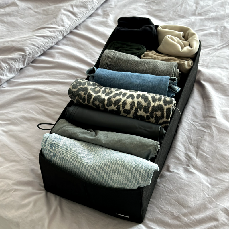 Ящик для хранения на восемь отделений 50х25х16 см HY-50-black (Чорный) Сумы - изображение 4