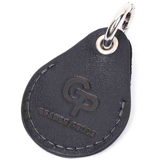 Шкіряний брелок-тримач для Apple AirTag GRANDE PELLE 11616 Чорний Київ