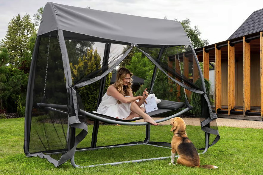 Гамак-гойдалка з москітною сіткою Di Volio Treviso сірий Киев - изображение 5