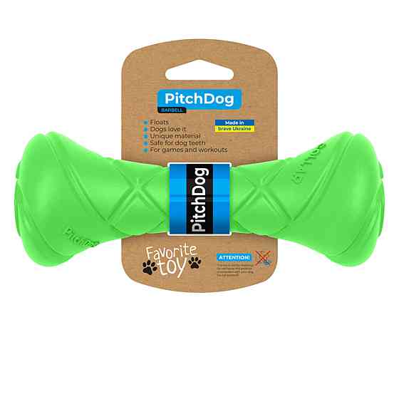 Ігрова гантель для апортировки PitchDog, довжина 19 см, діаметр 7 см салатовий Київ