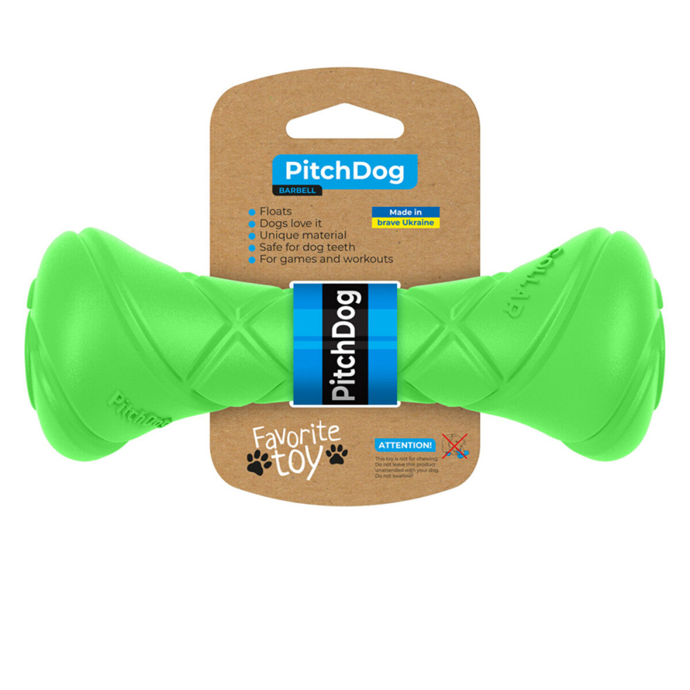 Ігрова гантель для апортировки PitchDog, довжина 19 см, діаметр 7 см салатовий Київ - фото 1