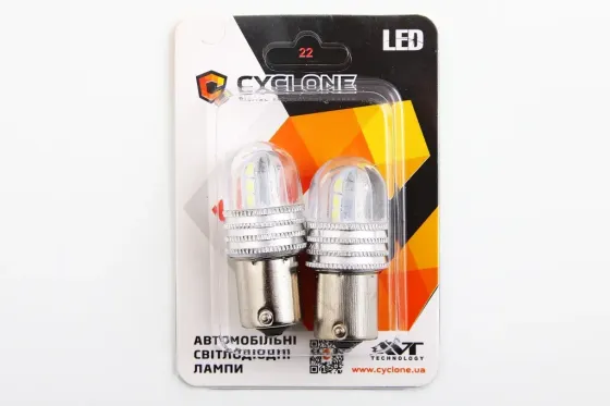 Лампа диодная 12В T25   6-SMD 3030 стекло с радиатором Cyclone (2 шт.) Винница