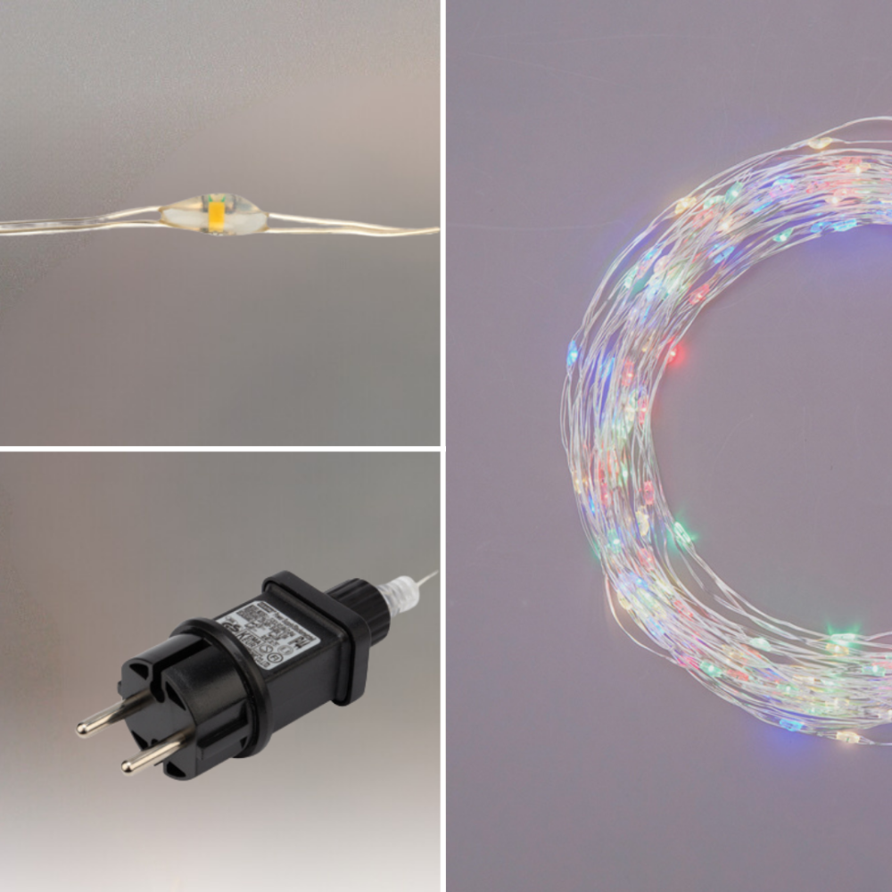 Гірлянда роса 100 метрів гірлянда капля роси з режимами 1000 лед Niki Light гірлянда на пульті вулична гірлянда 220в Мультиколор Київ - фото 8