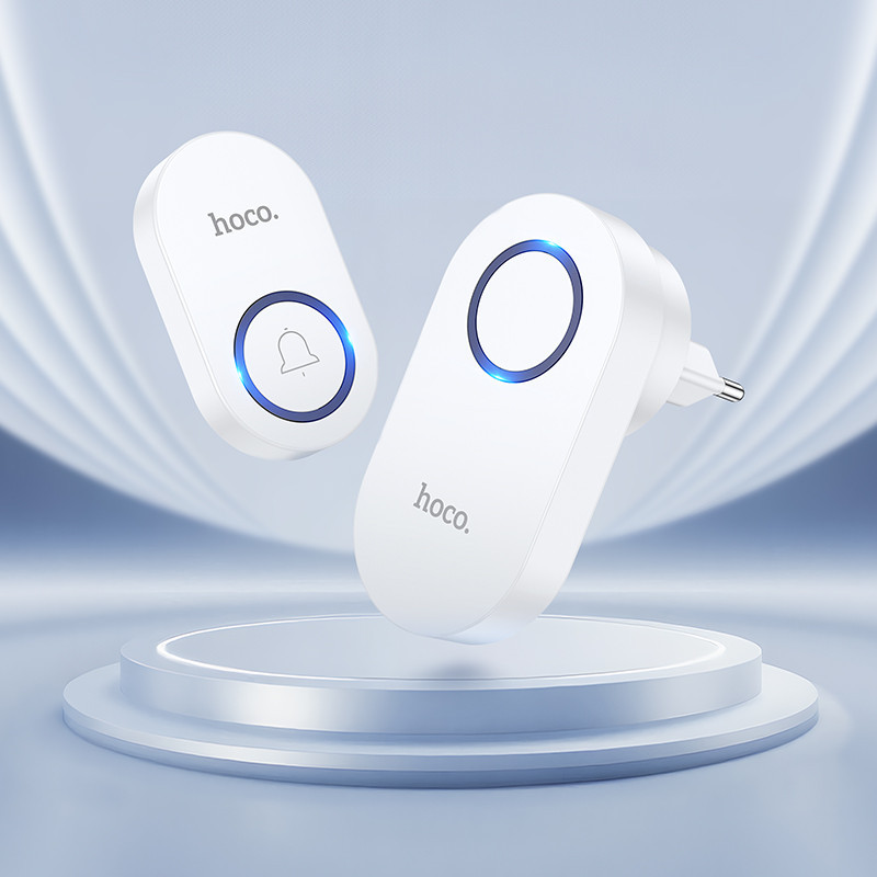 Дзвінок HOCO HI25 210 mAh wireless doorbell (EU) White Одеса - фото 9