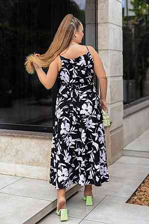 Літня довга сукня на запах "Rita" | Батал Чорний, 50-52 Київ