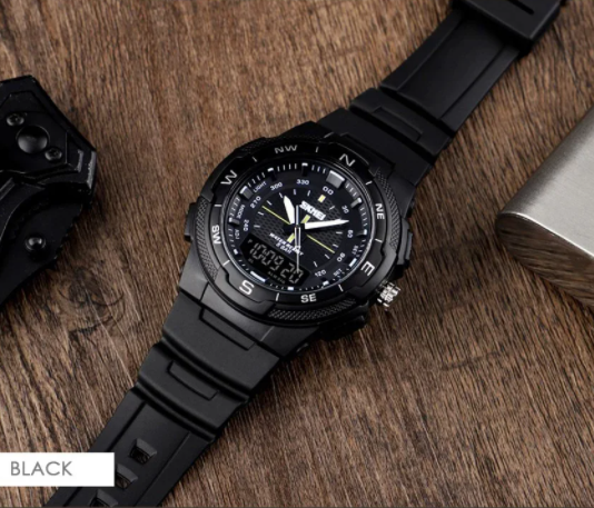 Чоловічий спортивний годинник Skmei 1454 Чорний з чорним Вінниця - фото 7