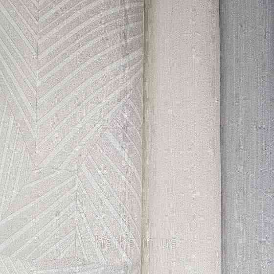 Шпалери метрові вінілові на флізелін дизайнерські Erismann Elle геометрія абстракція смуги бежеві молочні Київ