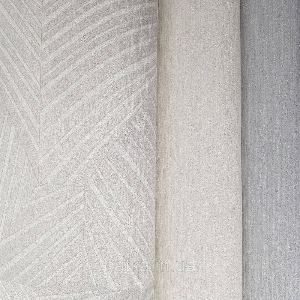 Шпалери метрові вінілові на флізелін дизайнерські Erismann Elle геометрія абстракція смуги бежеві молочні Київ - фото 2