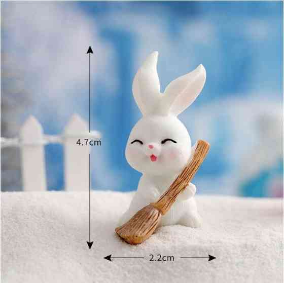 Новорічні фігурки Зайці бешкетники Набір 6 фігурок для флораріуму, міні-саду, мікроландшафту, новорічних інсталяцій Одеса