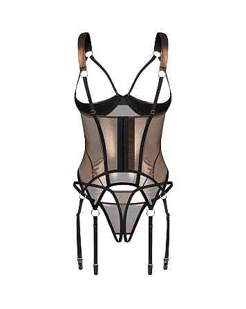 Корсет Obsessive Soranna cupless corset & crotchless thong 2XL/3XL Sex Aura Київ