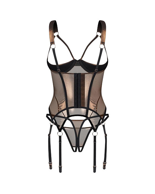 Корсет Obsessive Soranna cupless corset & crotchless thong 2XL/3XL Sex Aura Київ - фото 5