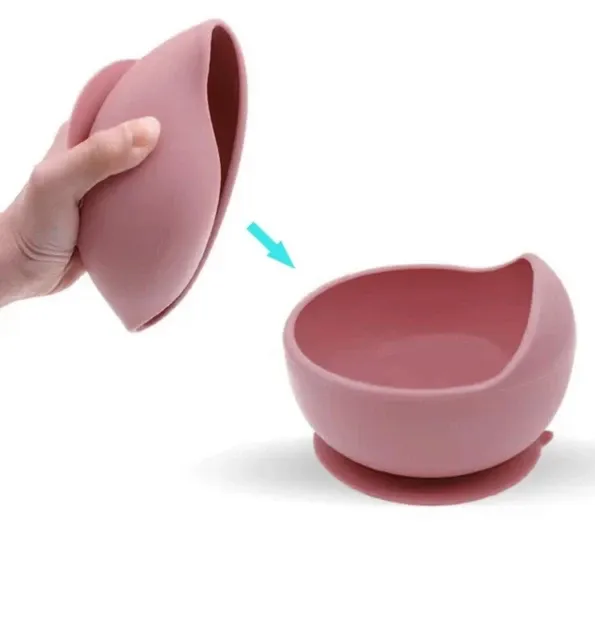 Детская силиконовая посуда Набор детской силиконовой посуды для первого прикорма на присосках. Розовый цвет Киев - изображение 6