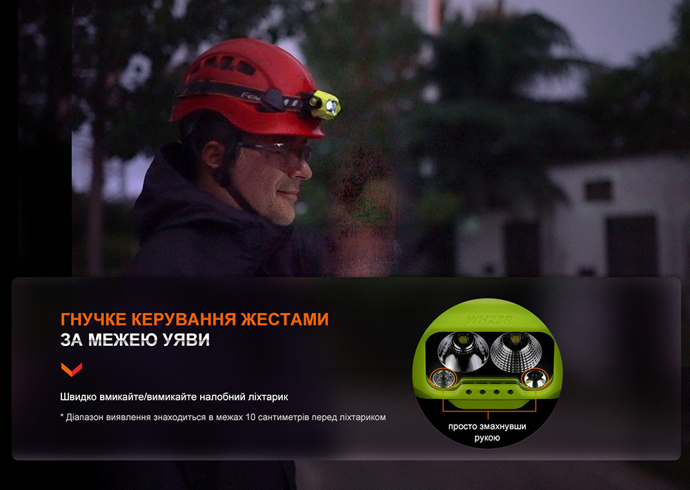 Ліхтар налобний Fenix WH23R з безконтактним датчиком Київ - фото 8