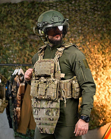 Плитоноска 4 быстрых сброса с напашником Cordura мультикам ПП7890 Киев - изображение 2