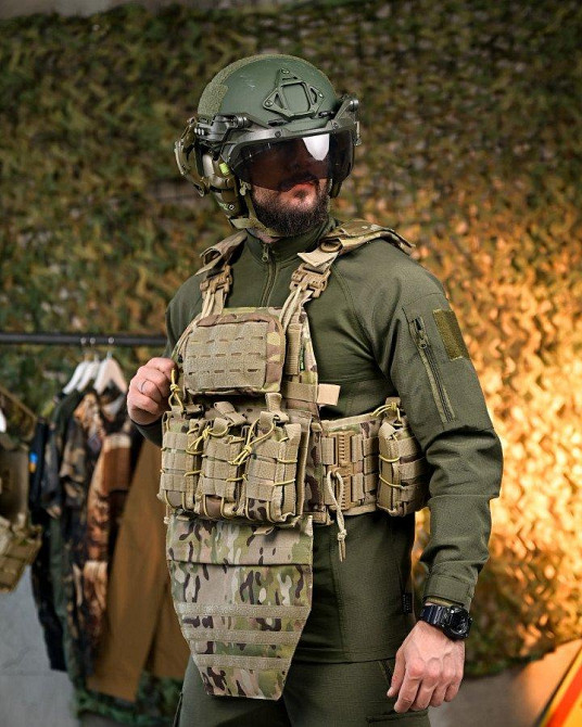 Плитоноска 4 швидкі скидання з напашником Cordura мультикам ПП7890 Одеса - фото 2