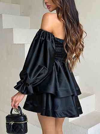 Женское привлекательное стильное праздничное платье королевский атлас Черный Одесса