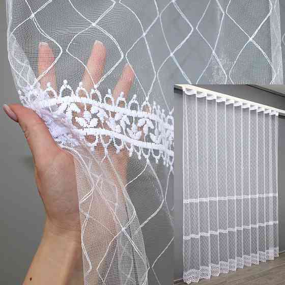 Тюль фатин з вишивкою колір білий 1381т Київ