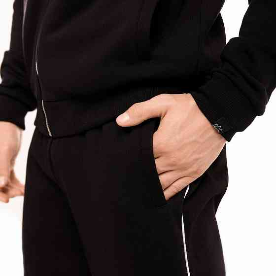 Спортивний демісезонний костюм чоловічий чорний. Комплект штани та кофта Pobedov Brume Київ