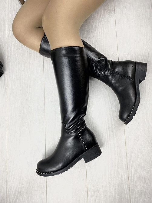 Чоботи жіночі D and V чорні натуральна шкіра зимові высота 39см размер 37 (2596) Коломия - фото 7