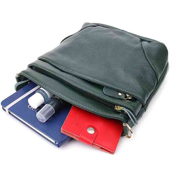 Компактная женская сумка из натуральной кожи sale_15120 Vintage Зеленый Киев