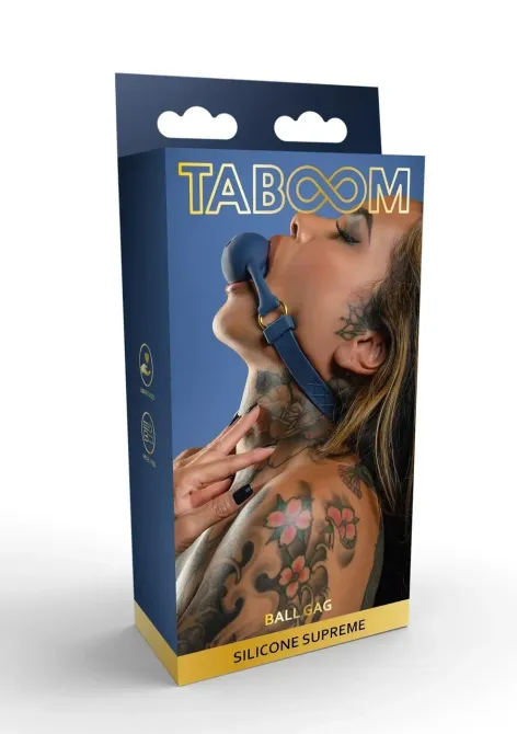 Силиконовый кляп-шарик Taboom Silicone Supreme, синий Sex Aura Киев - изображение 1