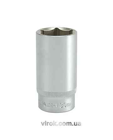 Головка торцева 6-гранна YATO : подовжена, квадрат 1/2", М= 30 мм, L= 76 мм [12/24/48] Одеса