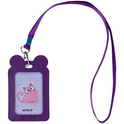 Бейдж Kite вертикальний на шнурку, фіолетовий (K24-296-1) Вінниця