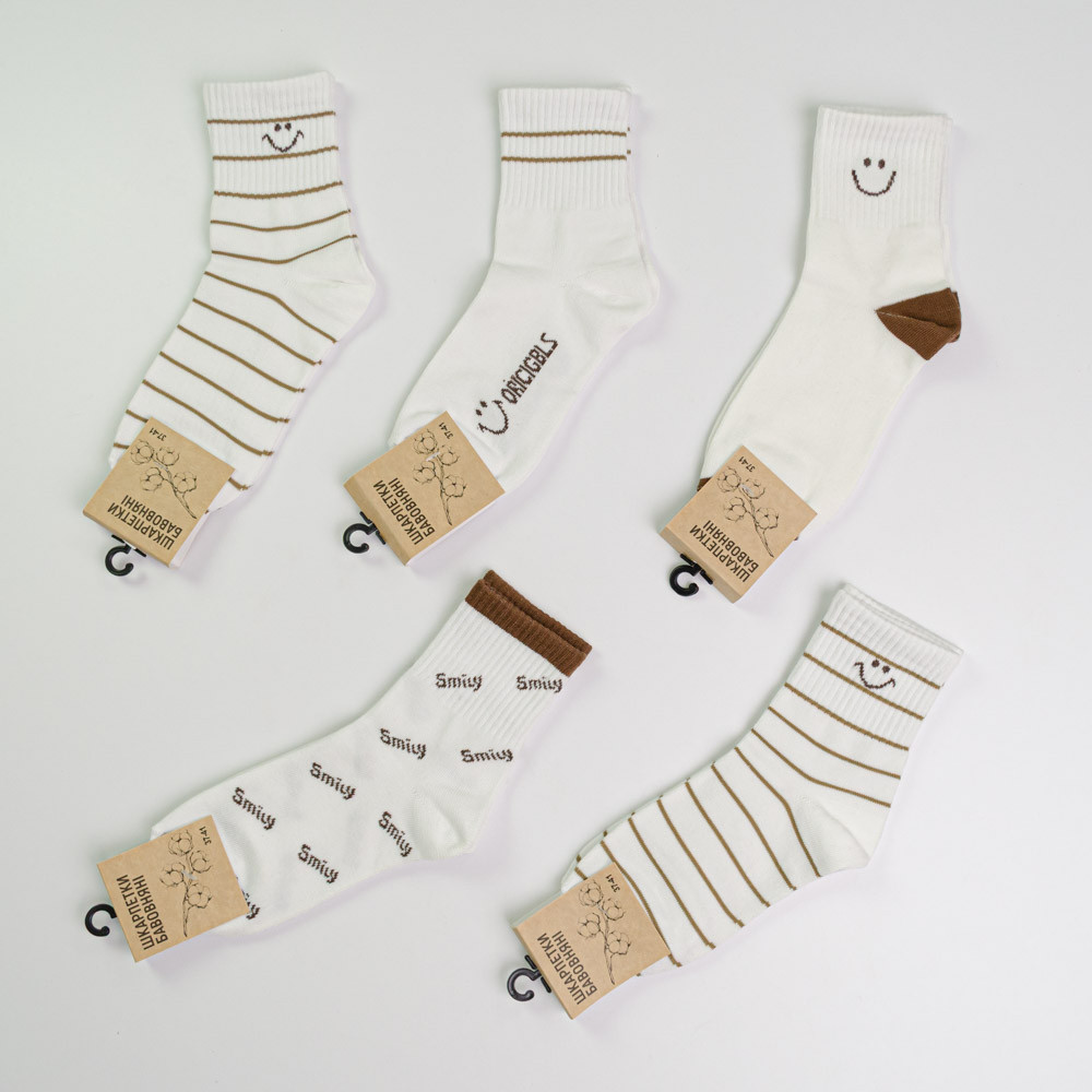 Набір шкарпеток жіночіх бавовняних 10 пар Youstar 102 Середні 37-41 Білий Суми - фото 1