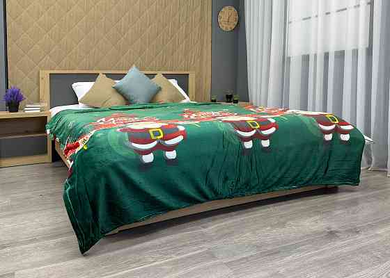 Плед-покрывало 200х230 см с рождественским принтом Разноцветный (87-324) Киев